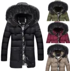 Зимняя Теплая мужская куртка, повседневное пальто средней длины на молнии, утепленная шапка, съемная хлопковая верхняя одежда, пальто, пуховик с капюшоном