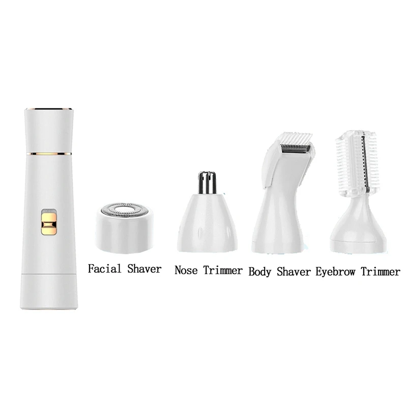 

4 in 1 Bikini Trimmer for Women Facial Hair Painless Removal Wet/Dry Ladies Shaver for Face/Bikini Area/Armpit/Leg