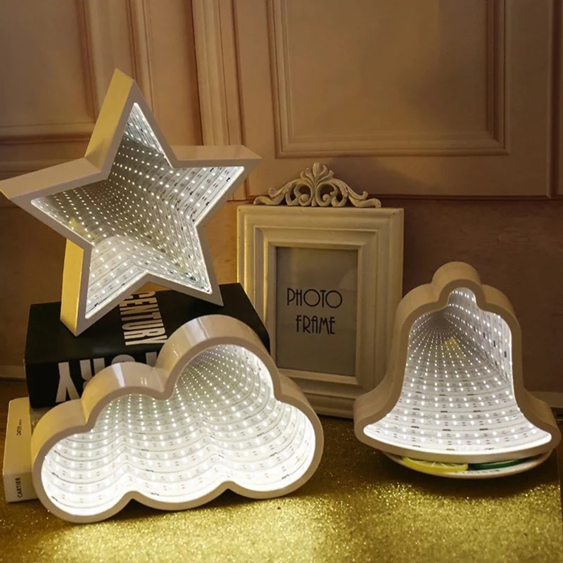 

2021 New Creative LED 3D Night Light Cloud Tunnel Shape Child Room Bedside Lamp