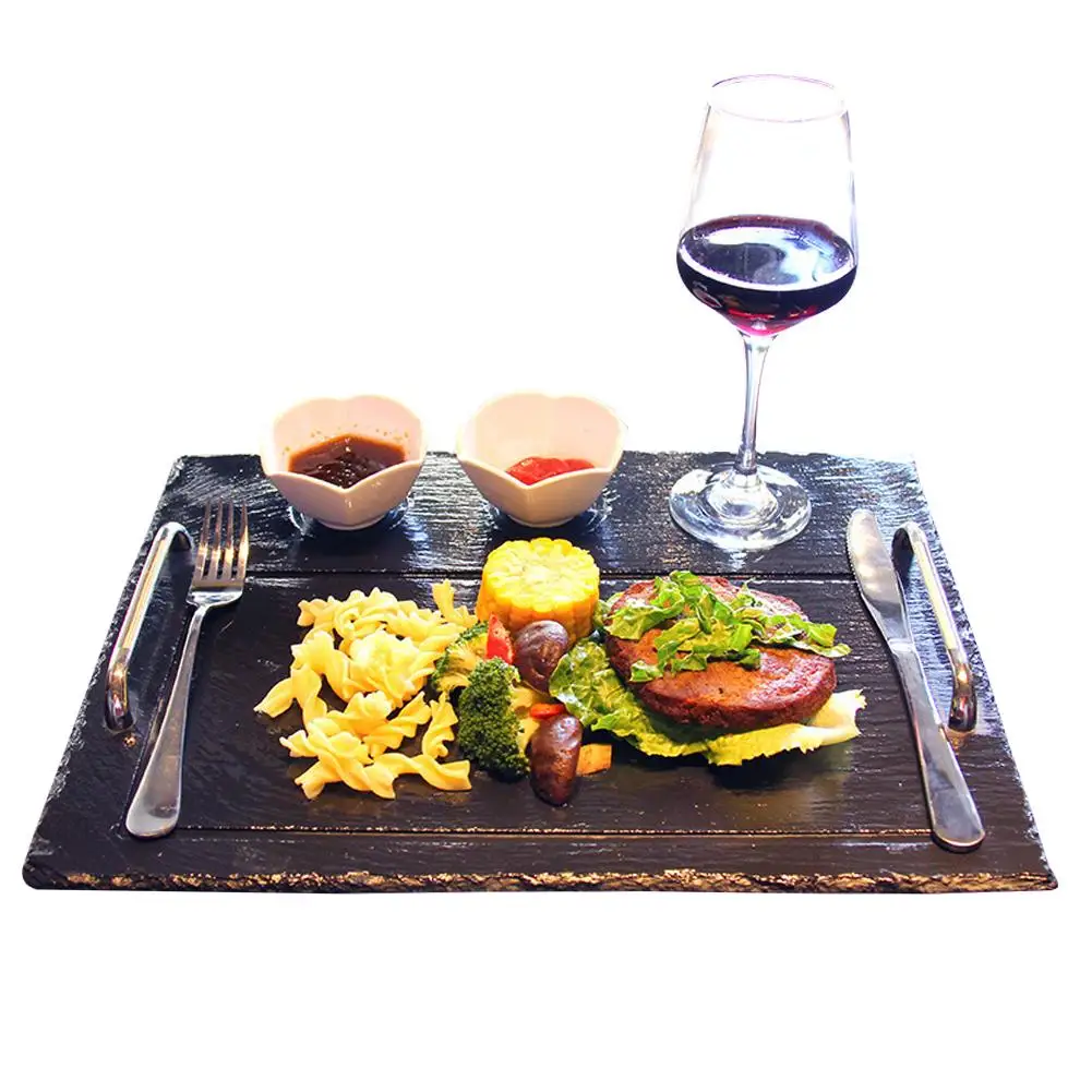 Кухонный поднос для стейка натуральная пластина сланца сырная доска гурманов