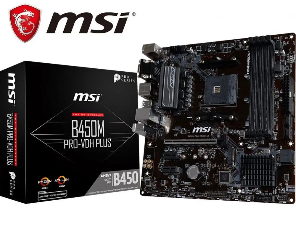 New MSI B450M PRO-VDH PLUS original motherboard Socket AM4 DDR4 USB2.0 USB3.1 64GB B450 Desktop motherborad