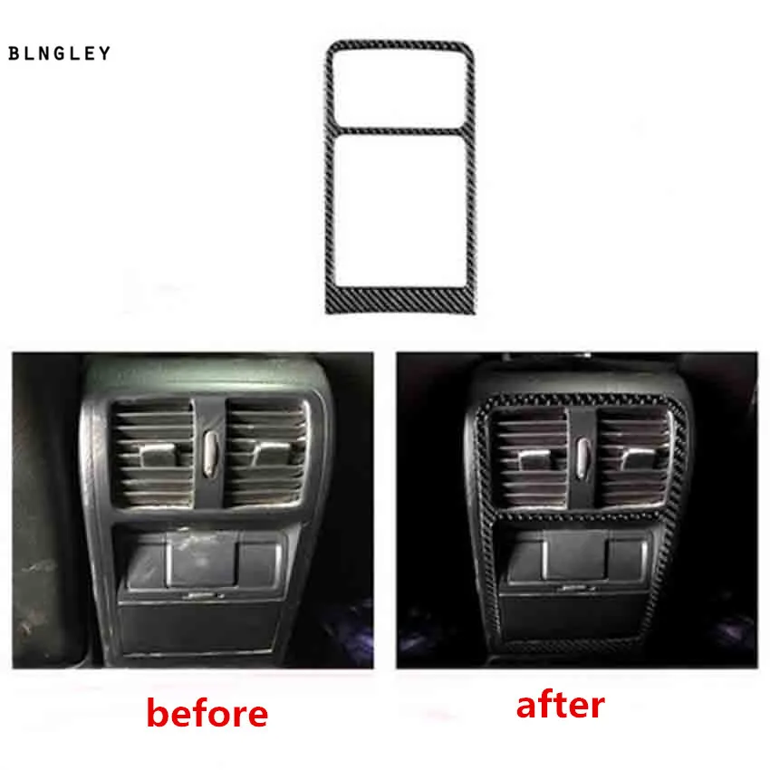 1pc Epoxy glue carbon fiber grain rear air conditioning outlet decoration cover for 2012-2016 Volkswagen VW passat B7 passat CC