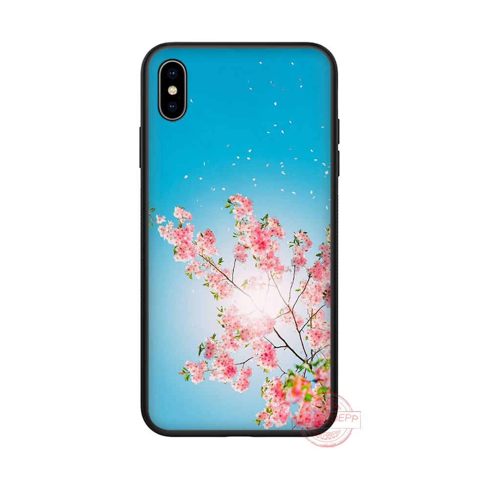 WEBBEDEPP Вишневое дерево Мягкий Силиконовый ТПУ чехол для телефона iPhone 5 6 7 8 Plus X XS XR Max