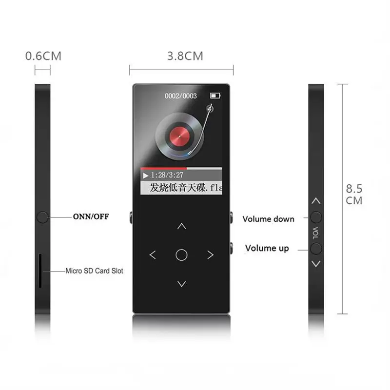 Оригинальный спортивный MP3 плеер BENJIE K8 с сенсорными клавишами 8G Bluetooth OLED анти пот