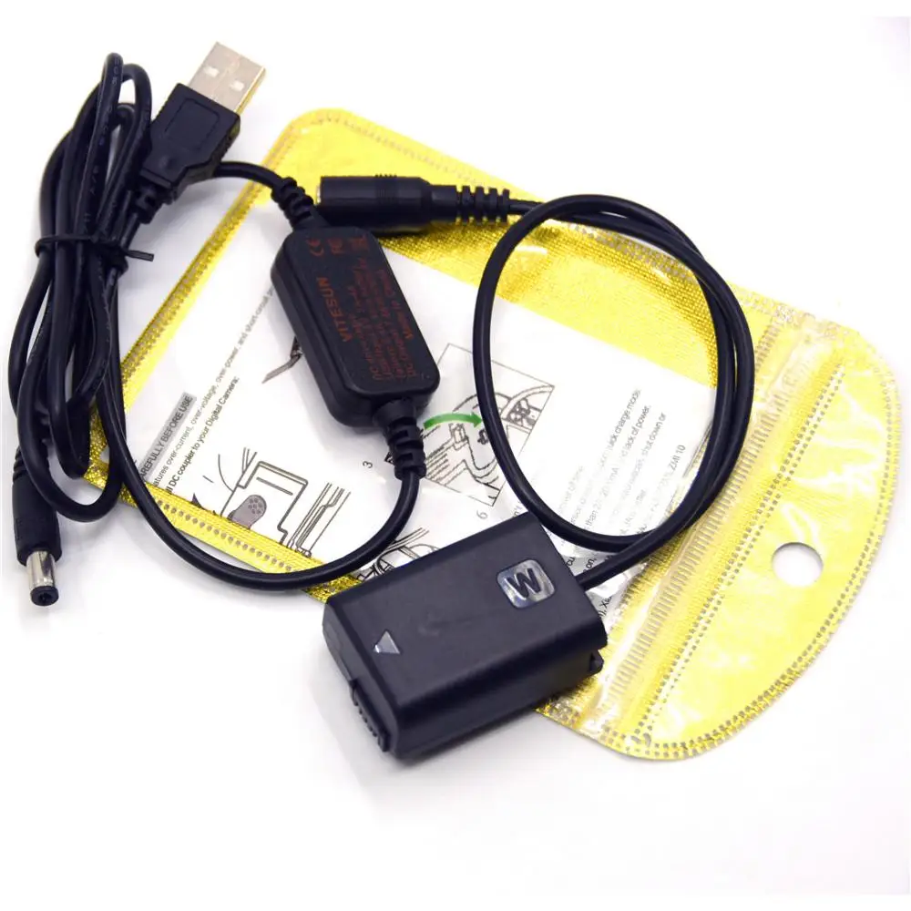 Внешний аккумулятор AC PW20 8 в USB кабель + NP FW50 пустышка батарея для Sony a7S a7k a7II a7RII a6300