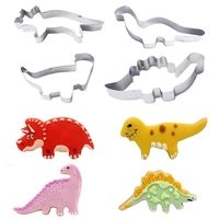 new stainless steel biscuit mould dinosaur shape fondant cake mold diy sugar craft jurassic 3d pastry cookie cutters cake tools
