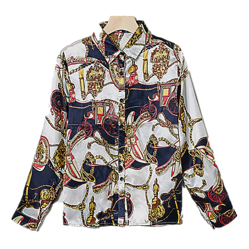 Рубашка женская с длинным рукавом элегантная вечерняя блузка на пуговицах