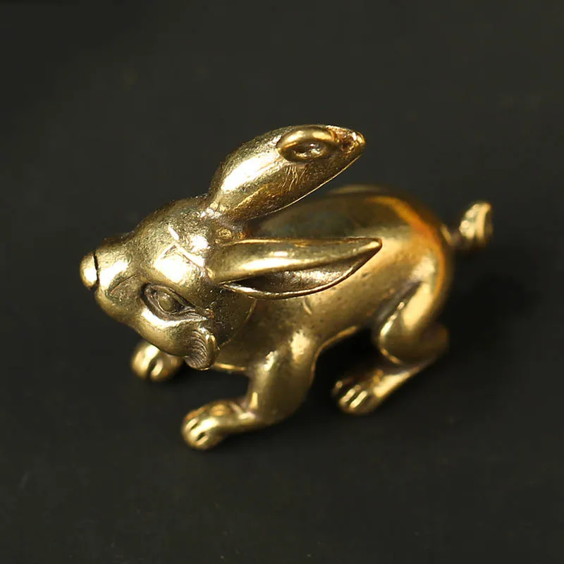 Ретро латунный брелок для ключей с мультяшным кроликом в виде автомобиля кольца