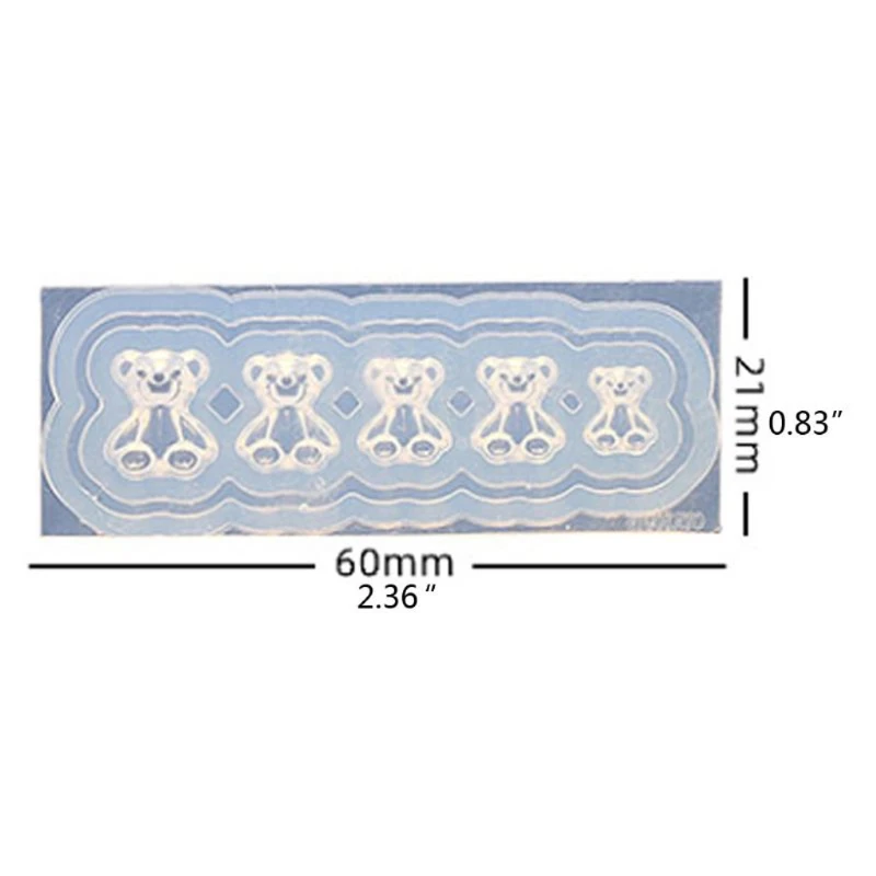 

4Pcs Flower Bowtie Bear Resin Mold Epoxy Resin Casting Mold DIY Nail Art Crafts Dropshipping