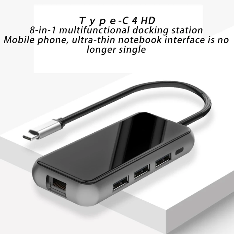 

USB C Laptop Docking Station USB 3.0 HDMI RJ45 PD SD/TF USB Hub for Laptop Pro HP DELL Surface Dock
