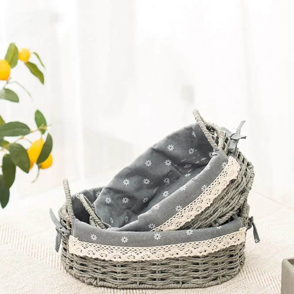 

Organizer Basket Eco-friendly Space-saving Fabric Multi-function Finishing Rattan Storage Basket for Home