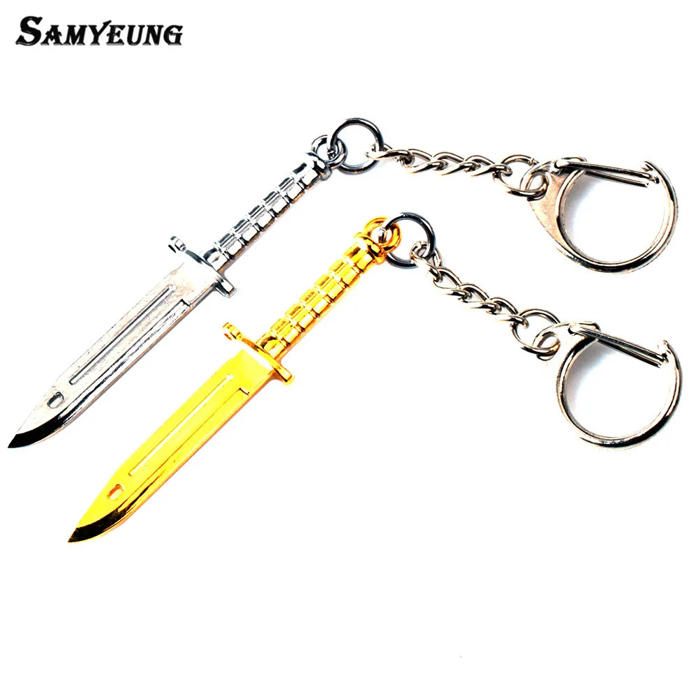 Игра csgo оружие брелоки для мужчин золото M9 Ножи брелок ключей CS Go держатель
