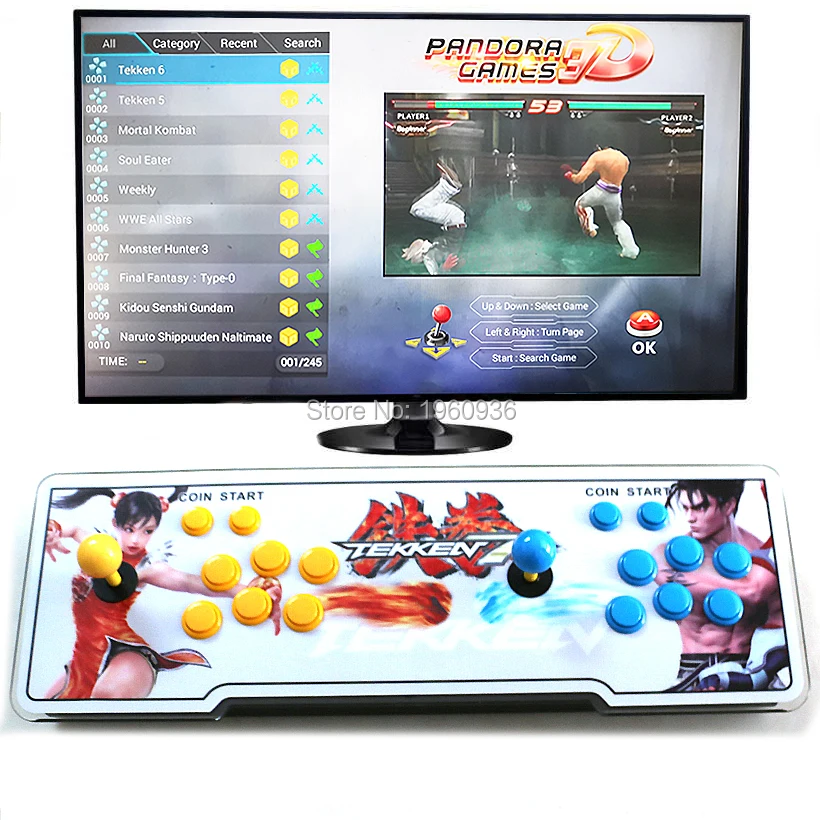 H Pandora 3D игровой рокер консоль аркадная игровая консоль 2323/2248 в 1 игровая доска MAME Джойстик контроллер может добавить больше игр - Цвет: H