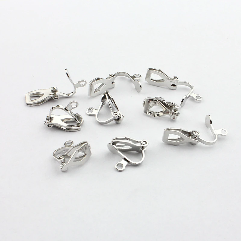 

50 Pieces of Clip-on Earring Converter Earrings Pierced Earrings Making Accessories Jewelry Gold Plated Silver Plated