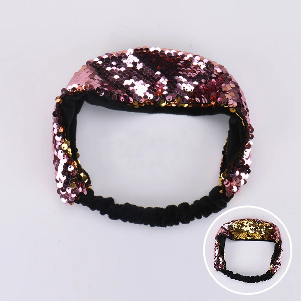 Gift Fish Scale Girls Change Color Birthday Headband Shiny Flip Double Sided Turned Hair Sequins Kids Party Accessories | Детская одежда
