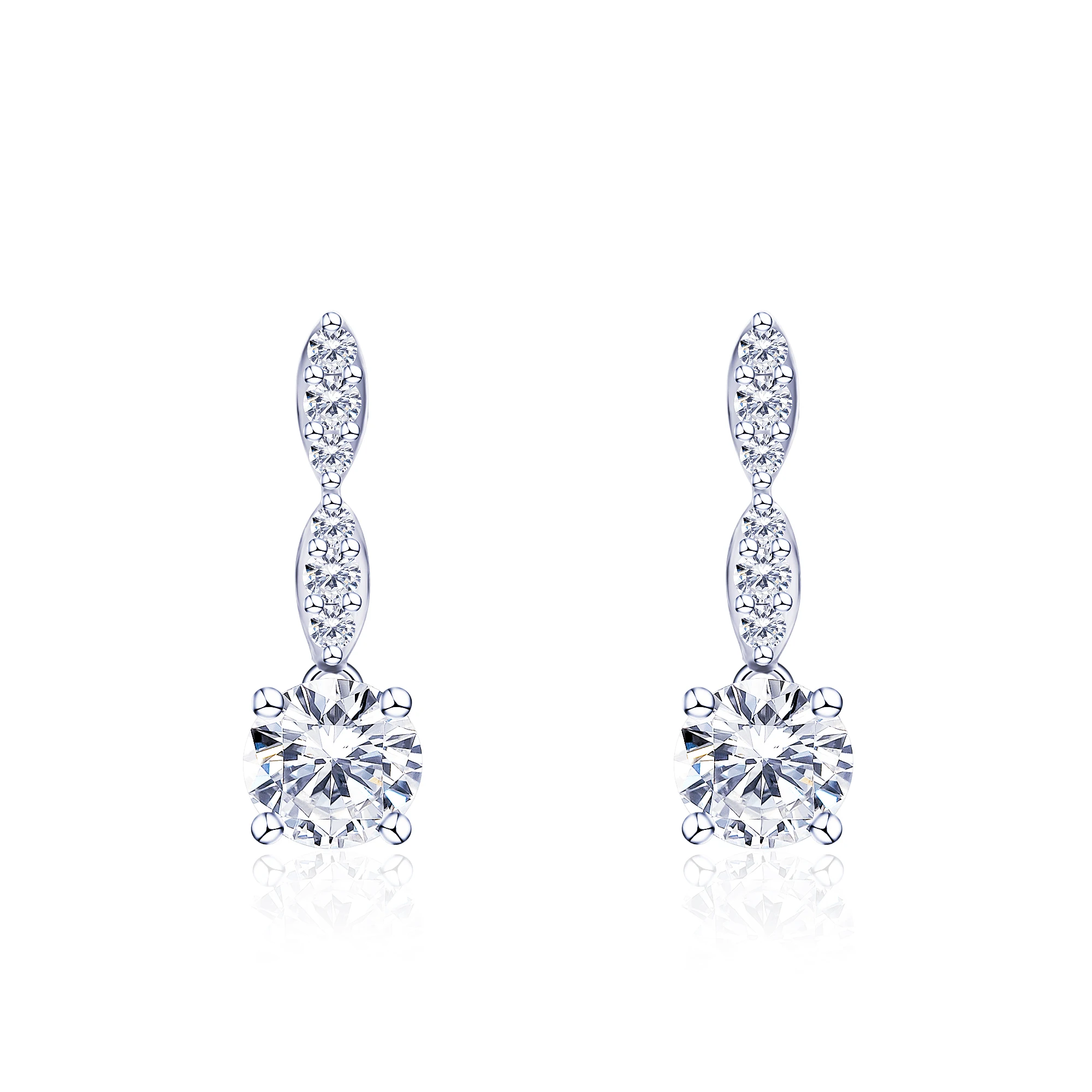 Tianyu драгоценные камни 10 к золото Moissanite ювелирные изделия серьги 1 карат
