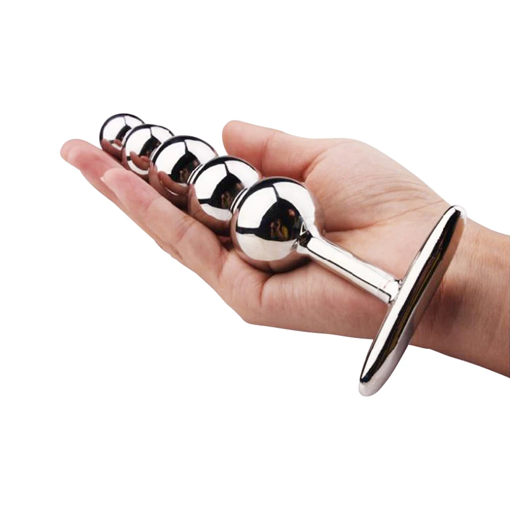 Stainless Steel Butt Plug Large Metal 5 Beads Sex Products Anal Adult Dildo Prostate Toys Shop For Women Men | Красота и здоровье