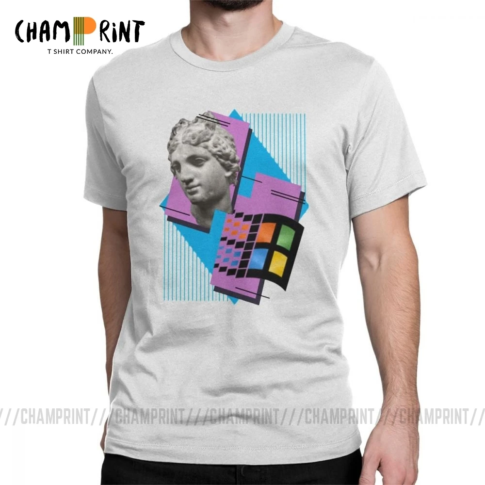 Мужская футболка Vaporwave винтажная хлопковая с коротким рукавом и римскими