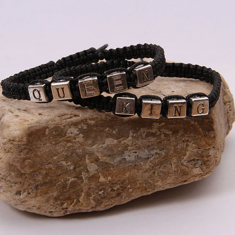 2 звёздочки браслеты для пар Кинг и королева плетеные вручную из веревки подарок