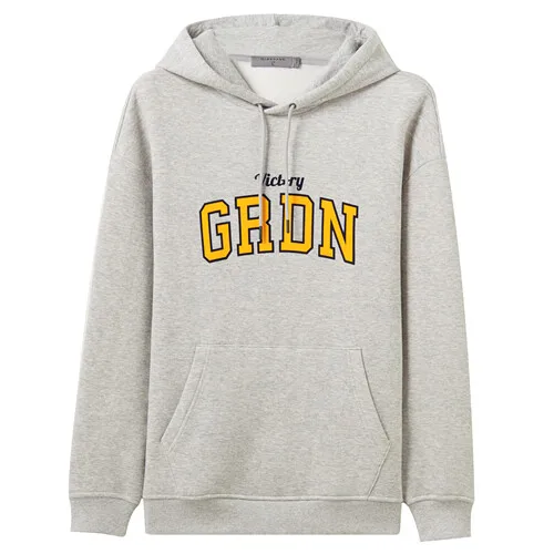 11Grey Giordano мужской свитшот кенгуру с капюшоном и длинными рукавами, с печатным принтом GRDN на груди - Цвет: 11Grey