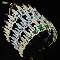 luxury wedding tall tiaras and crowns for women cubic zirconia bride cz zircon princess queen bridal jewelry hair accessories