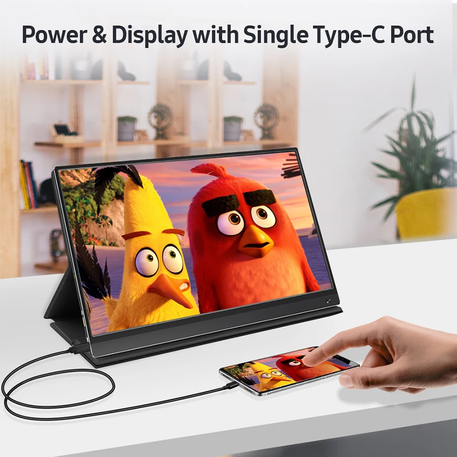 Портативный игровой монитор UPERFECT 15 6 дюйма ЖК типа C с аккумулятором 10800 мАч HD