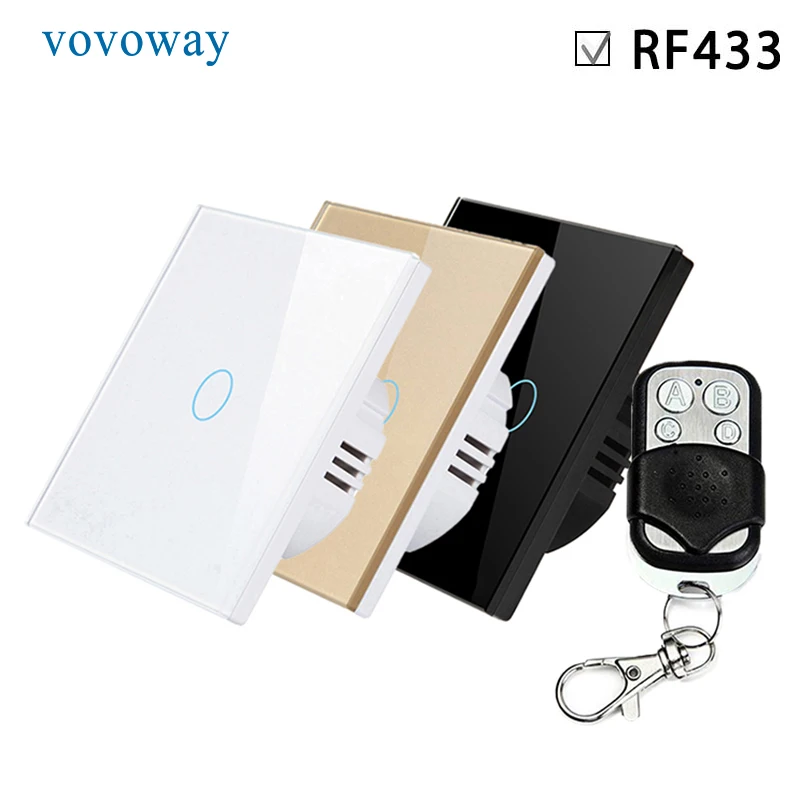 Vovoway ЕС стеклянная панель сенсорный светильник переключатель RF 433 МГц