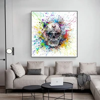 abstract colorful graffiti art skull poster and print canvas painting wall art picture living room decoration frameless