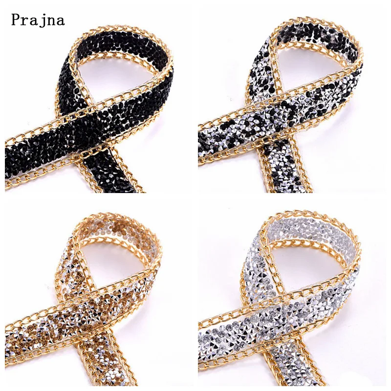 Prajna 1 ярд 2 см стразы s отделка цепь Исправление Strass лента с кристаллами стразами