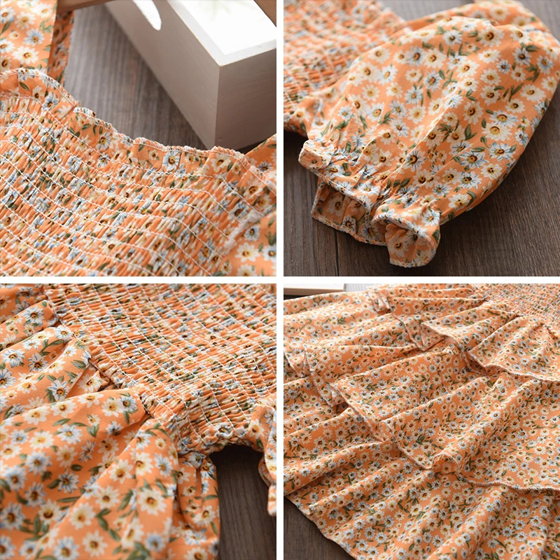 Bear Leader Summer Girls Dress Clothes Flower Princess Children Baby Casual Wear Layered | Детская одежда и обувь