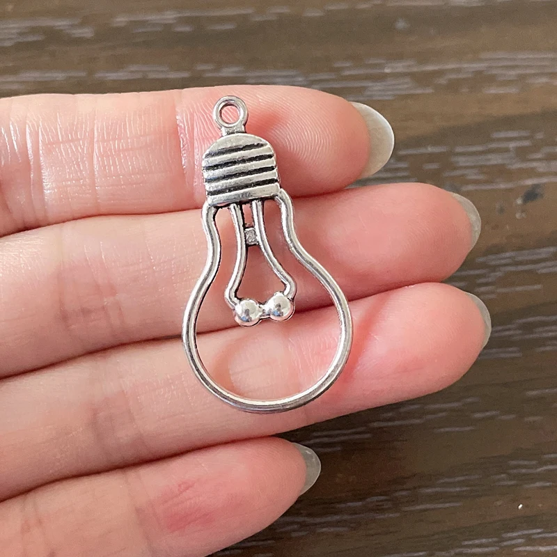 

10PCS DIY Jewelry Charm Making Zinc Alloy Lightbulb Pendant For Bracelet Necklace Earrings Keyring Bookmarks Zipper Pulls