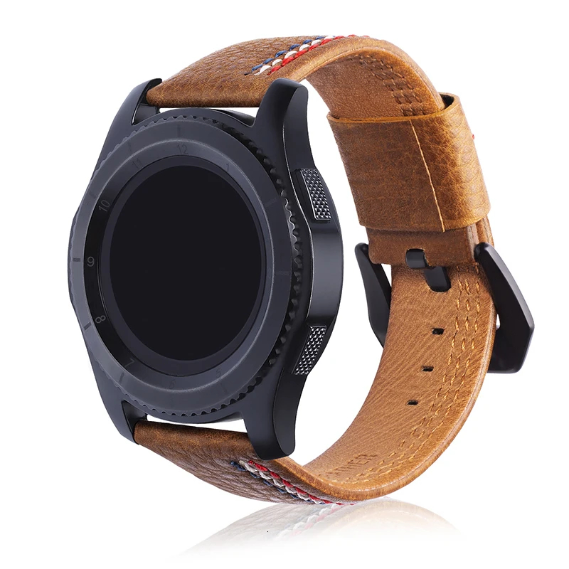 22 мм ремешок для часов из натуральной кожи ремешок для samsung gear S3 Frontier классические умные часы сменные браслеты аксессуары