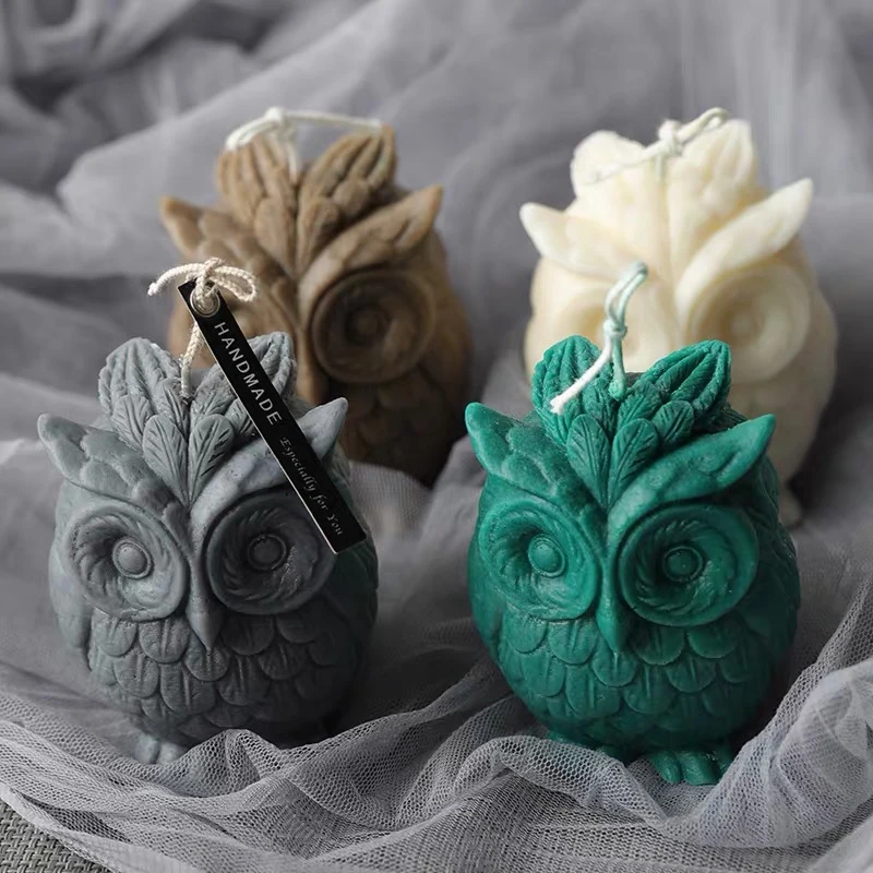 Candle Wax Mould Soap Owl Mold Kitchen-Baking Resin Silicone Forms Home Decoration 3D DIY Clay Craft Soap-Making Suppliers M2801 images - 6