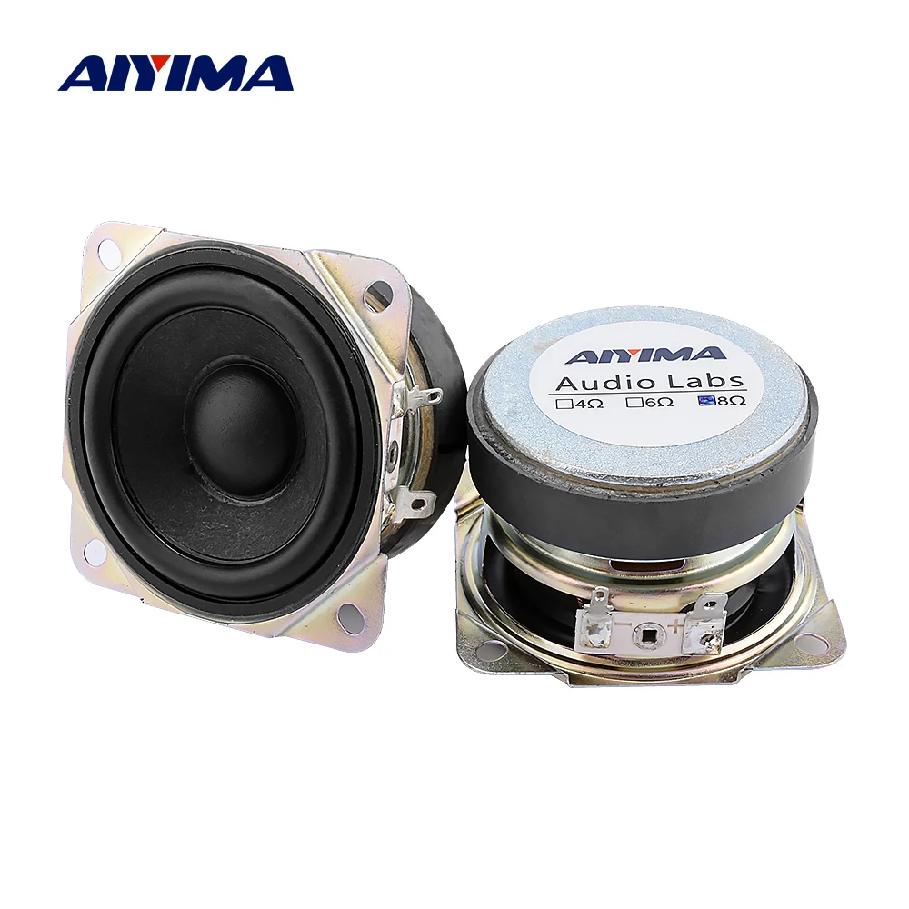 

AIYIMA 2Pcs 2.5 Inch Audio Full Range Mini Speaker Unit 8 Ohm 10W DIY Sound Music Speaker Rubber Edge Loudspeaker Home Theater