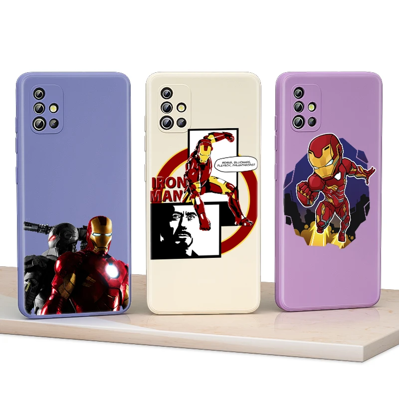 

Handsome Iron Man Liquid Silicone Soft For Samsung A91 A81 A71 A52S A52 A51 A32 A21S A12 A22 A03S A02S A01 Phone Case