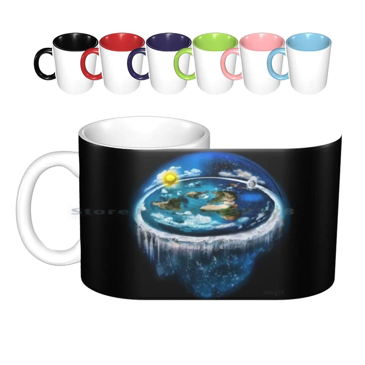 

Керамические кружки с изображением плоской земли и купола, кофейные чашки, кружка для молока и чая, плоские земляные купольные звезды, луна, ...