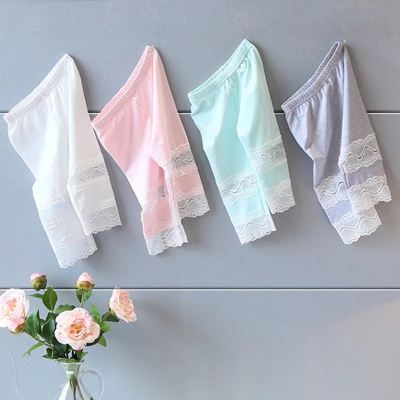 

3-10years Girls Knee Length Kid Fifth Pants Candy Color Children Cropped Clothing Spring-Summer All-matches Bottoms Leggings