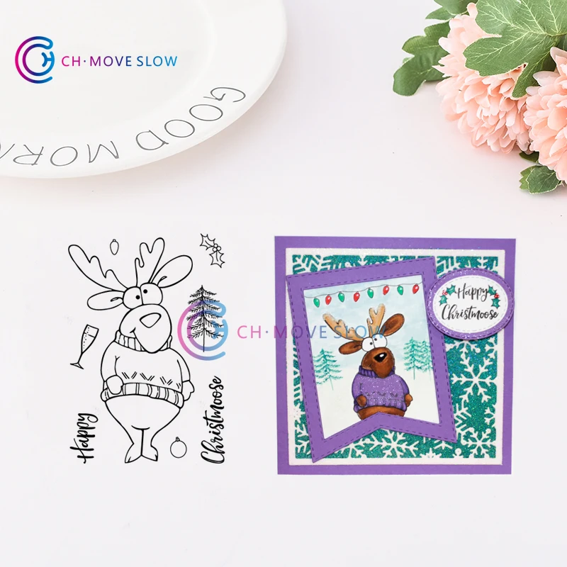 CH Happy Christmoose штампы для DIY скрапбукинга/фотоальбом декоративное тиснение