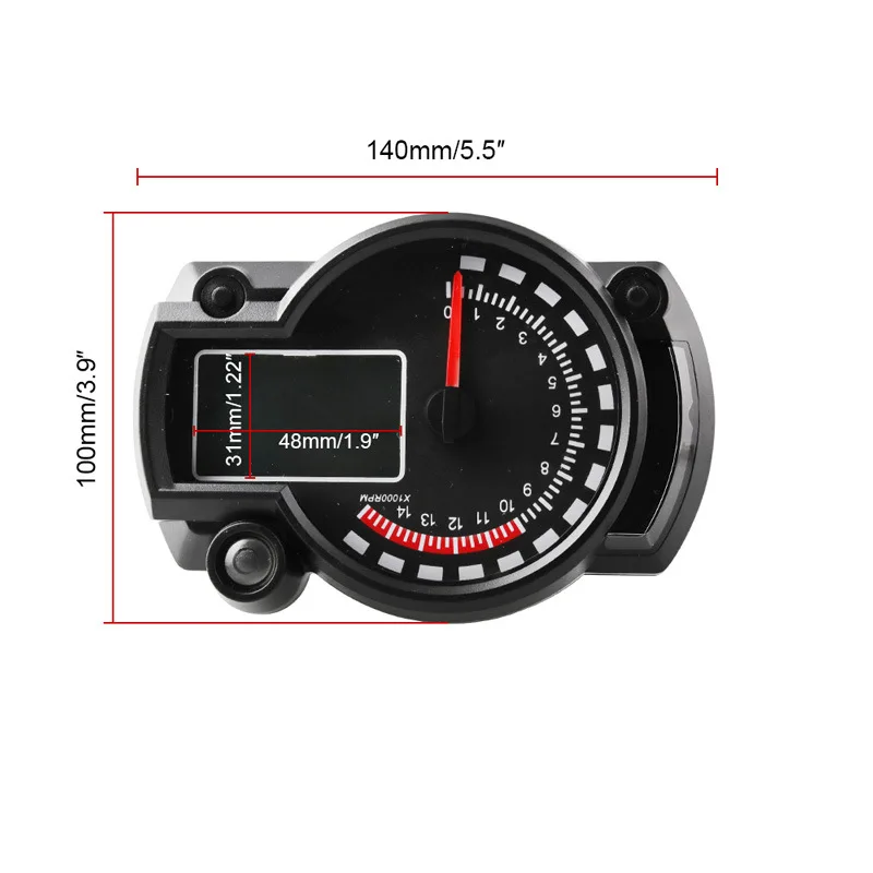 Universal 15000rpm Motorcycle Speedometer Gauge LCD Time Clock Digital Backlight Alarm Tachometer Odometer Waterproof | Инструменты