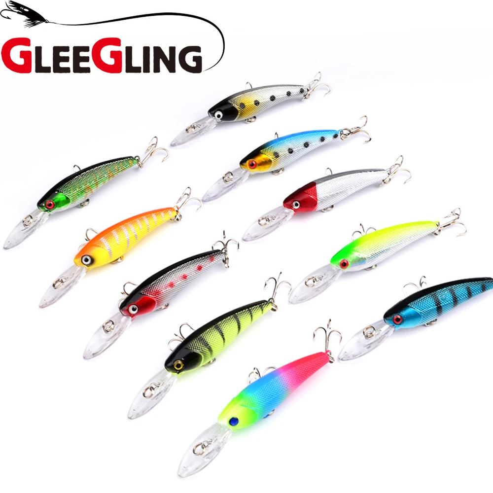 GLEEGLING 10 шт. рыболовные приманки Crankbait 9 см/8 3 г Minnow Souple Peche Leurre Swiming Fly рыболовный