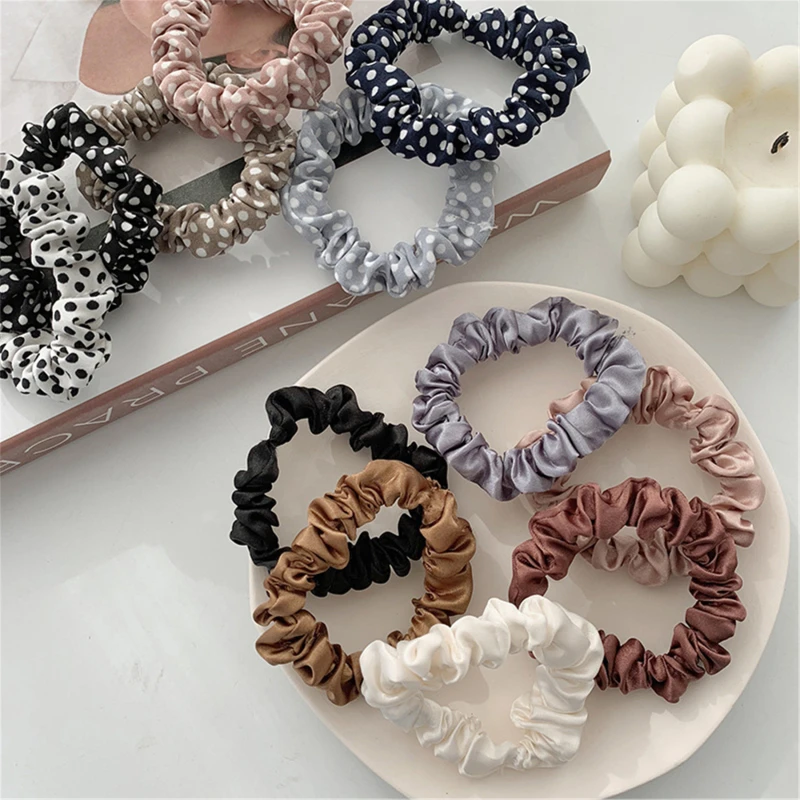 

1 Set Scrunchies Hair Ring Candy Color Hair Ties Rope Autumn Winter Women Ponytail Hair Accessories 6Pcs Girls Hairbands Gifts