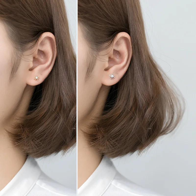 Женские серьги-гвоздики из 100% серебра Trusta серьги в виде звезд и лучей ювелирное