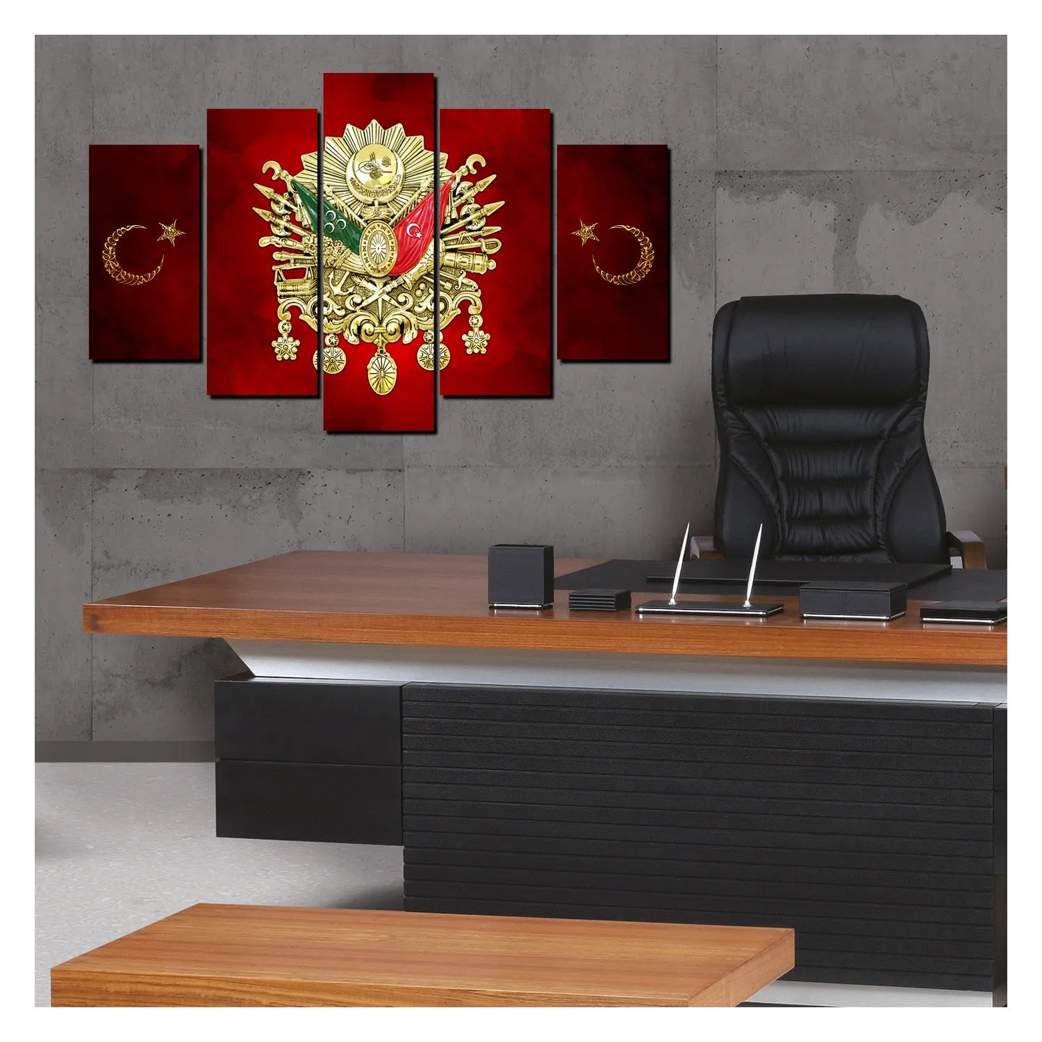 Ottoman Monogram &amp the Moon Stars 5 Piece Canvas Table 150x80 cm | Дом и сад