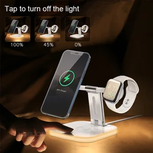 3 in1 foldable magnetic wireless charger for iphone 12 pro max miniairpods pro 15w fast charging station for apple watch free global shipping