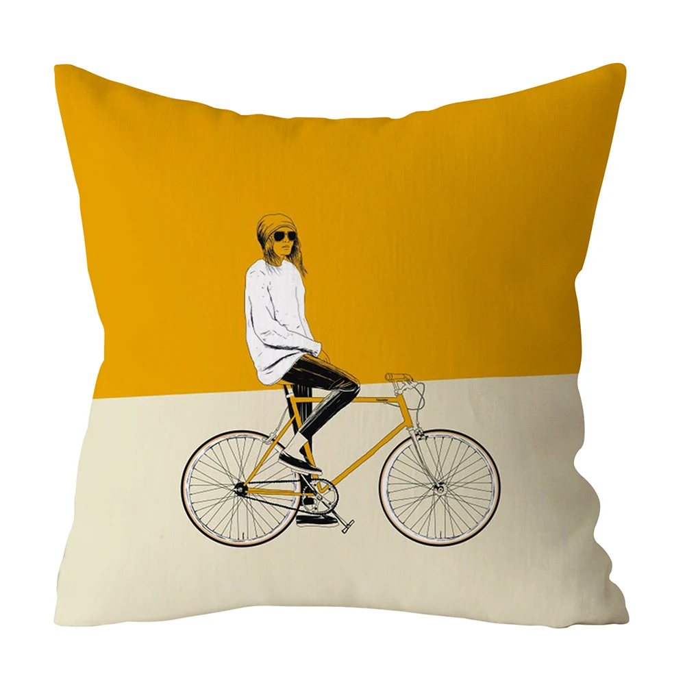 декоративные подушки полиэфирная Геометрическая Подушка Желтая подушка