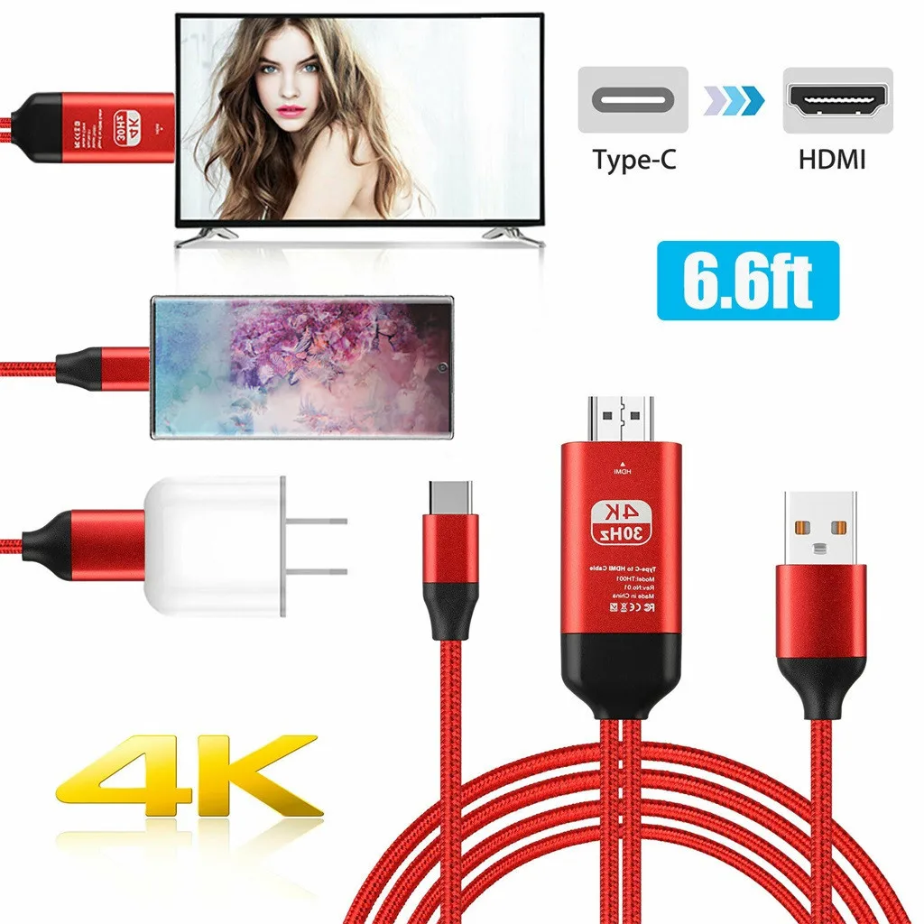 Кабель адаптер Ouhaobin Type C USB HDMI HDTV 4K для Samsung Note10/Note10 + телевизора монитора|Кабели HDMI|