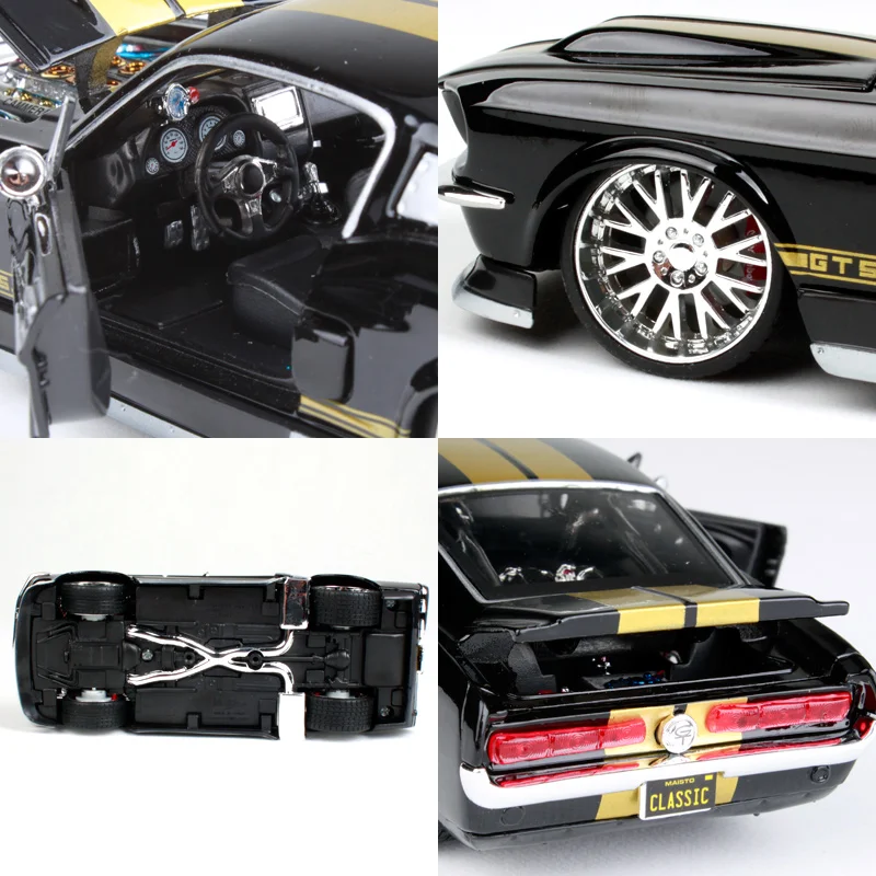 Maisto 1:24 1967 Ford Mustang GT Grey yellow Muscle Car Diecast Model Toy New In Box 31094 | Игрушки и хобби
