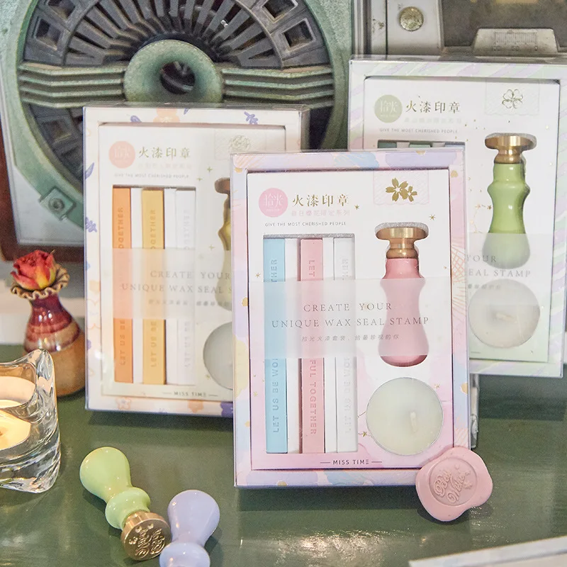 

Lacquer Seal Set Lucky Story Series 6 Macarons Romantic Limited Series Gift Box DIY Stationery Handbook Postcard Wedding Card Gi