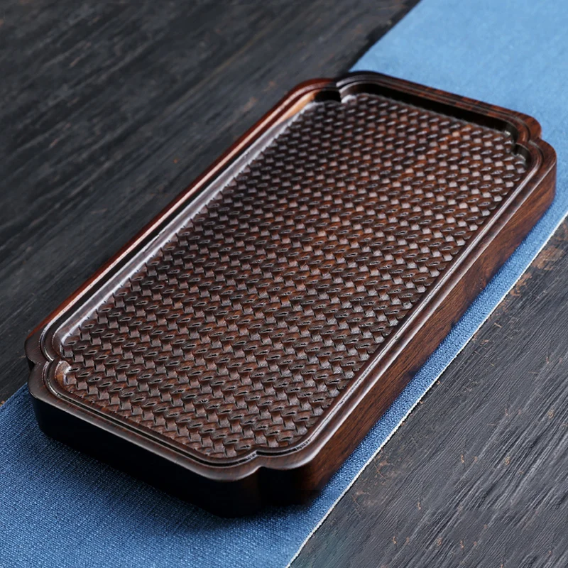 

Solid Wood Tea Tray Ceremony Serving Drainage Kung Fu Tea Trays Oriental Vintage Rectangular Vassoio Decorative Tray HX50NU