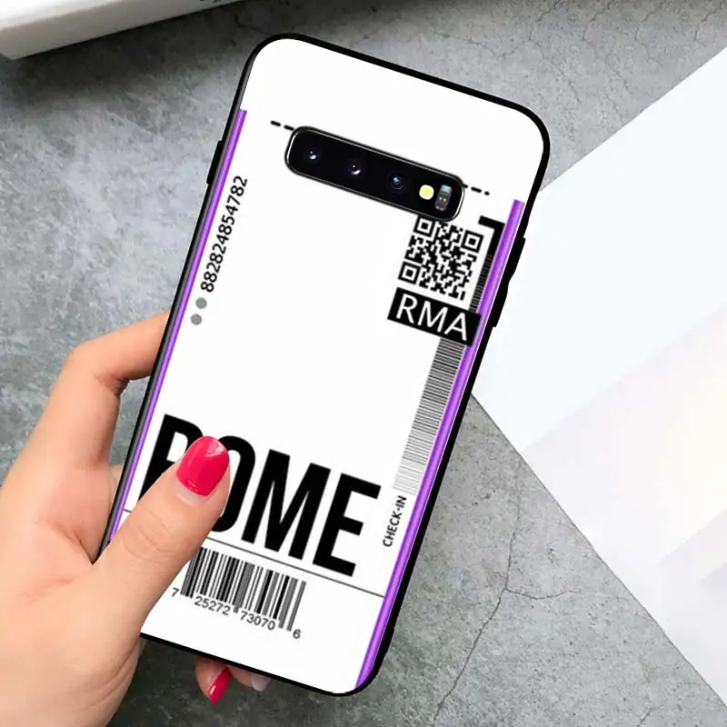 

Air ticket First Class for Samsung Galaxy S21 Ultra Plus Note 20 10 9 8 S10 S9 S8 S7 S6 Edge Plus Black Phone Case